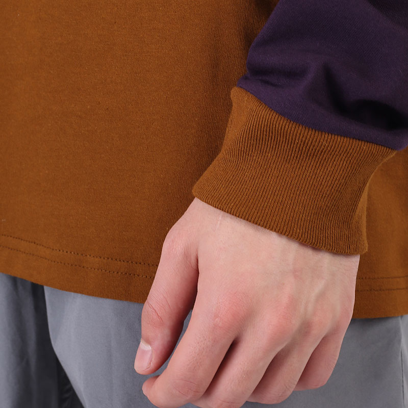 мужская коричневая футболка Carhartt WIP L/S Triple Pocket T-Shirt I029593-tawny/blk/dark - цена, описание, фото 4